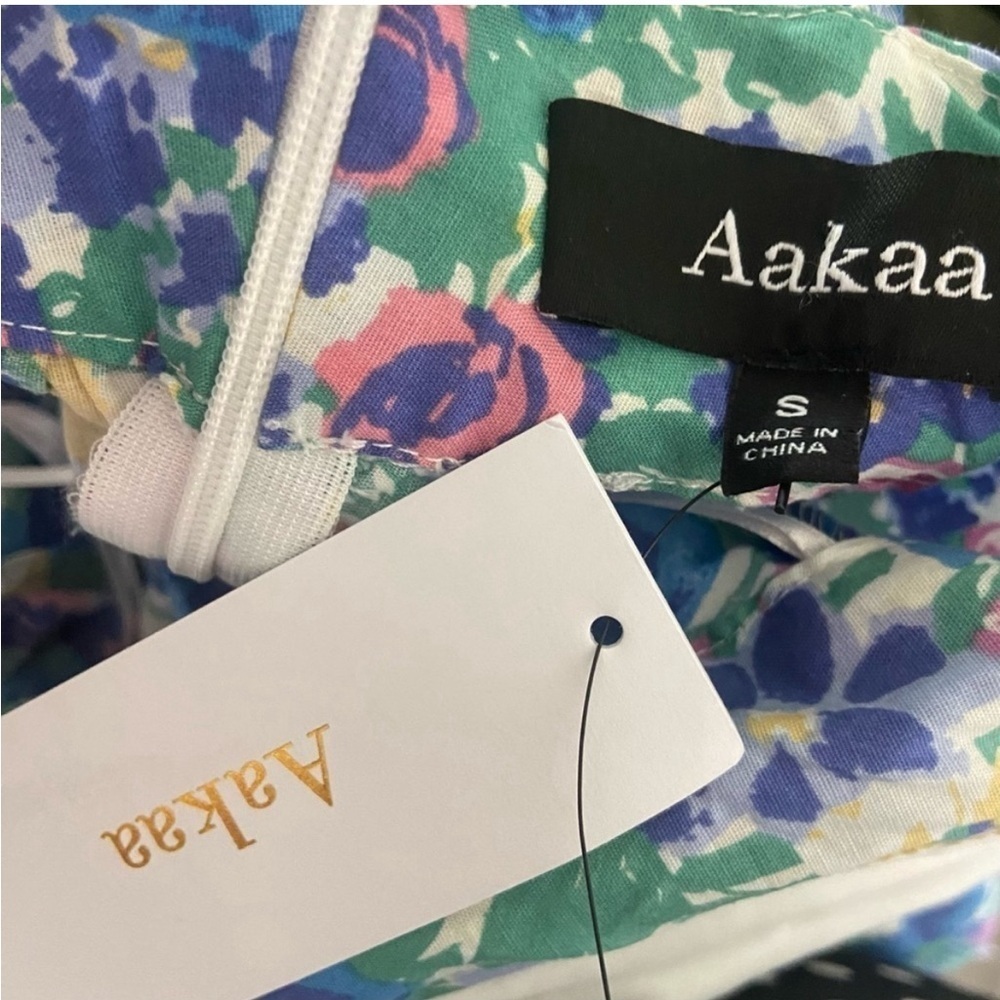 AAKAA Floral Print Maxi Dress Front Tie - Picture 4 of 5